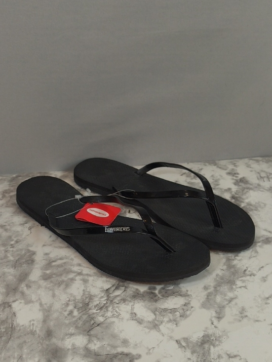 Havaianas Shoes - Havaianas Women’s Slim Flip Flops - Black NWT Size 11/12